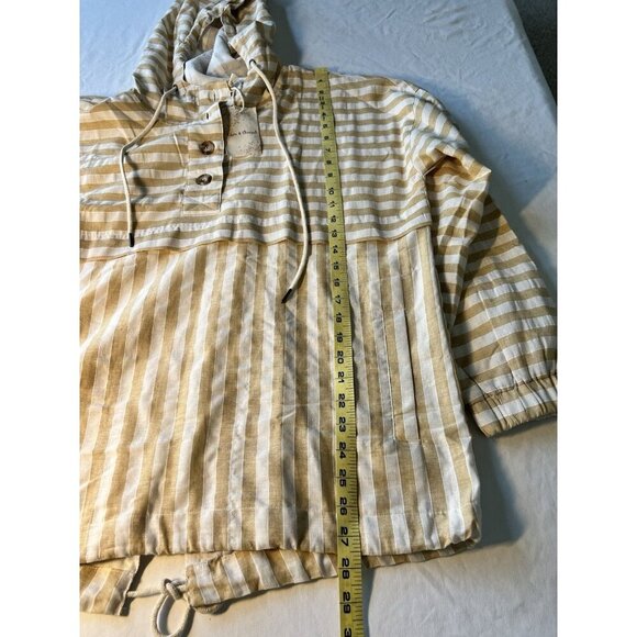 NWT Hem & Thread Striped Hooded Jacket Lightweight LG Coastal - Picture 5 of 8